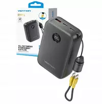 Nešiojamas įkroviklis Vention FKBB0-C 20000 mAh power bank, 1x USB-A + 2x USB-C, Juodas