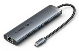 Docking stotelė Vention 9-in-1 USB-C TGVHB — RJ-45, HDMI 4K@60Hz, USB 3.2 Gen1, SD/MicroSD, 1x USB-C