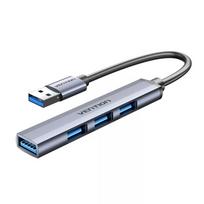USB šakotuvas Vention CKOHB — 4 prievadų USB 3.2 Gen 1 / USB 2.0 šakotuvas, 0,15 m laidas, pilkas aliuminis