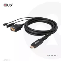 CLUB3D HDMI į VGA laidas M/M 2m / 6,56 pėdos 28AWG
