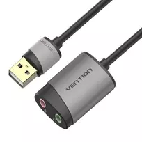 Vention USB išorinė garso kortelė 0,15 m pilka metalinė