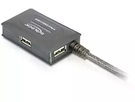 DeLock USB 2.0 prailginimo kabelis su 4 prievadų šakotuvu, 10 m, aktyvus (82748)