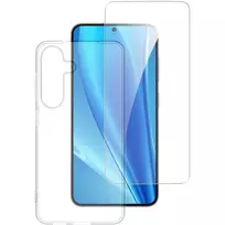 4smarts apsauginis rinkinys Samsung Galaxy S25 – permatomas polikarbonatinis dėklas ir 9H grūdintas stiklas