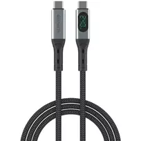 USB-C laidas 4smarts 541438 USB4 Gen 2x2 1,5 m juodas pilkas