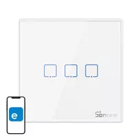 Išmanusis belaidis sieninis jungiklis Sonoff T2EU3C-RF 433MHz (3 kanalų)