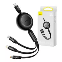 USB laidas Baseus CAMJ010201 1,1 m USB 3.2 Gen 1 USB-C Micro USB-A Lightning juodas