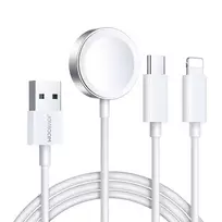 Magnetinis kroviklis Joyroom S-IW008 Lightning USB-C 5V 1,2 m balta viela