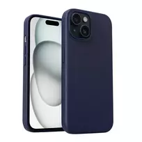 Apsauginis telefono dėklas Aukey PC-GJ10B, skirtas iPhone 15 Plus, audros mėlyna, plonas kraštų ir nugaros apsauga