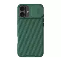 Apsauginis dėklas Nillkin CamShield Pro, skirtas iPhone 16 Plus, žalias, su slankiojančiu fotoaparato dangteliu