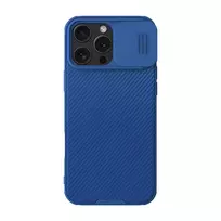 Apsauginis dėklas Nillkin CamShield Pro, skirtas iPhone 16 Pro Max, mėlynas, su slankiojančiu fotoaparato dangteliu
