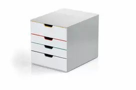 Durable VARICOLOR MIX 4 plastikinis stalčių blokas pilkas 4 stalčiai