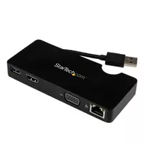 StarTech.com kelioninė dokų stotelė nešiojamiesiems kompiuteriams – HDMI arba VGA – USB 3.0