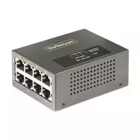 StarTech.com 4 prievadų kelių gigabitų PoE++ įpurškiklis, 5/2.5/1G Ethernet (NBASE-T), PoE/PoE+/PoE++ (802.3af/802.3at/802.3bt), 160 W galios biudžetas, montuojamas ant sienos/DIN bėgio, nevaldomas