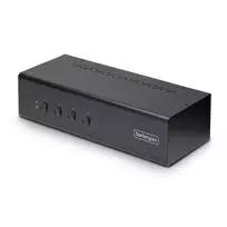 StarTech.com 4 prievadų dviejų monitorių DisplayPort KVM jungiklis, 4K 60Hz, 2x USB 5Gbps šakotuvai, 2x USB 2.0 HID prievadai, perjungimas klavišais ir mygtukais, TAA atitiktis - 3.5mm garsas, HDCP