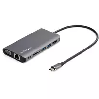 StarTech.com USB-C kelių prievadų adapteris – USB-C mini kelioninis dokas su 4K HDMI arba 1080p VGA, 3x USB 3.0 šakotuvas, SD, GbE, garsas, 100W PD perdavimas – nešiojama dokų stotelė nešiojamam kompiuteriui / planšetei