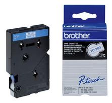 Brother TC203 lipni juosta etikečių spausdinimui 12mm mėlyna ant baltos