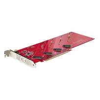 „StarTech.com“ keturių M.2 PCIe adapterio kortelė, PCIe x16 į keturis NVMe arba AHCI M.2 SSD, PCI Express 4.0, 7,8GB/s vienam diskui, reikalinga bifurkacija, suderinama su „Windows“ / „Linux“