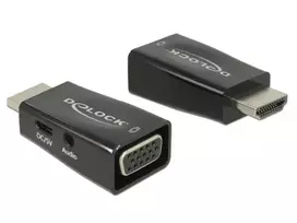 Kabelio keitiklis DeLOCK 65901 HDMI A į VGA ir 3.5 mm garsas, juodas