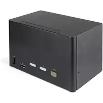 StarTech.com 2 prievadų keturių monitorių DisplayPort KVM jungiklis – 4K 60Hz UHD HDR – stalinis 4K DP 1.2 KVM su 2 prievadų USB 3.0 šakotuvu (5Gbps) ir 4x USB 2.0 HID prievadais, garsu – perjungimas klavišais – TAA