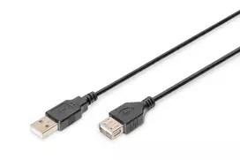 Digitus ASSMANN Basic USB ilginimo kabelis, USB A (vyriškas) - USB A (moteriškas), 3 m, juodas (AK-300200-030-S)