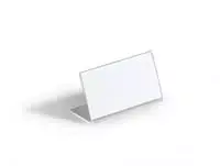 Durable 8055-19 Stalo vardo lentelės laikiklis, L formos, 52 x 100 mm, akrilas, permatomas, 10 vnt. paketas