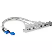 StarTech.com USBPLATE4 4 USB 2.0 lizdų adapteris su plėtimo plokštele ir 2x 10 kontaktų jungtimi pagrindinei plokštei