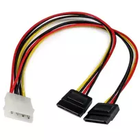 StarTech.com 12 colių LP4 į 2x SATA maitinimo Y adapterio laidas, Molex (4 kontaktų), 2 x SATA 15 kontaktų, 0,304 m, vyriškas, tiesus