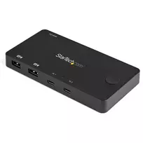 StarTech.com 2 prievadų USB-C KVM jungiklis - 4K 60Hz HDMI - kompaktiškas dviejų prievadų UHD USB Type C stalinis mini KVM jungiklis su USB-C laidais - maitinamas iš USB - MacBook iPad Pro ThinkPad IdeaPad EliteBook