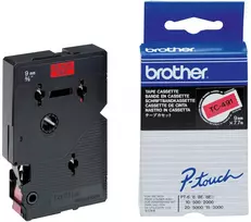 Lipni juosta etiketėms Brother P-touch TC491 9mm juoda ant raudonos