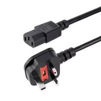 StarTech.com 10ft (3m) JK kompiuterio maitinimo laidas, 18AWG, BS 1363 į C13, 10A 250V, juodas, pakaitinis kintamosios srovės laidas