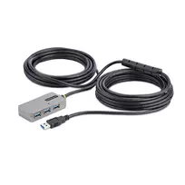StarTech.com USB 3.0 ilgintuvas su 4 prievadų USB-A šakotuvu, 10 m, aktyvus / maitinamas iš magistralės, su pasirenkamu 20 W maitinimo adapteriu, ESD apsauga