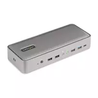 StarTech.com dviejų nešiojamųjų kompiuterių USB-C KVM dokų stotis, dviejų monitorių 4K 60Hz DisplayPort dokas, 5 prievadų USB šakotuvas, GbE, 90W/45W maitinimas dviem nešiojamiesiems, Windows/Mac, 2 pagrindinių KVM dokas - TAA