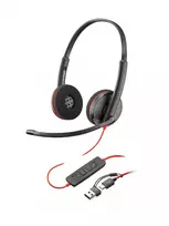 HP Poly Blackwire 3220 Stereo USB-C ausinės su USB-C/A adapteriu