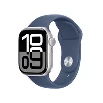 Apple Watch S10 Aliuminio korpusas Cellular 42mm Sidabrinis (Sportinė apyrankė džinsinė) S/M