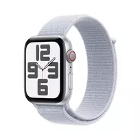 Apple Watch SE GPS + Cellular 44 mm sidabrinis aliuminio korpusas Blue Cloud Sport Loop