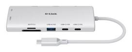 D-Link 10-in-1 USB-C Hub DUP-A01 – USB 3.2 Gen 1 Type-C, Gigabit Ethernet, SD/MicroSD, HDMI iki 3840x2160@60Hz