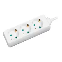 Prailginimo laidas LogiLink LPS205 1,4 m 3 lizdai baltas
