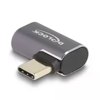 DeLOCK USB Adapter USB-C 40Gbps PD 3.0 100 W kampinis kairėn/dešinėn 8K 60 Hz metalinis