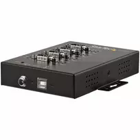 StarTech.com 4 prievadų nuoseklusis USB į RS232/RS485/RS422 adapteris – pramoninis USB 2.0 į DB9 keitiklis, IP30, montuojamas ant DIN bėgio, metalinis, 15kV ESD apsauga