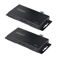 „StarTech.com“ HDMI per šviesolaidį plėtiklio rinkinys, 4K 60Hz iki 3300 pėdų/1 km (vienmodis) arba 1000 pėdų/300 m (daugiamodis) LC šviesolaidis, HDR, HDCP, 3,5 mm garso/RS232/IR plėtiklis, siųstuvas ir imtuvas