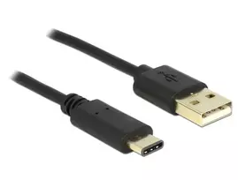 USB laidas DeLOCK 2m USB2.0-A/USB2.0-C juodas