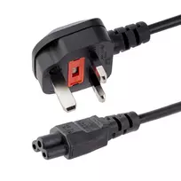 StarTech.com 1 m maitinimo laidas nešiojamam kompiuteriui, BS 1363 į C5 (dobilinis lapas), 2,5 A 250 V, 18 AWG
