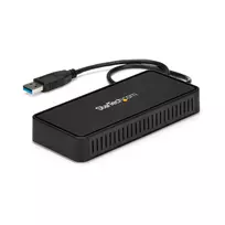 StarTech.com USB 3.0 Mini Dock – nešiojama USB-A stotelė su dviem DisplayPort 4K 60Hz ir Gigabit Ethernet – 30 cm kabelis