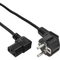 InLine maitinimo laidas, CEE 7/7 kampuotas / 3 kontaktų IEC C13 kampuotas, 3 m