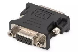 Assmann DVI adapteris DVI(24+5) - HD15 M/F, DVI-I dual link, juodas (AK-320504-000-S)