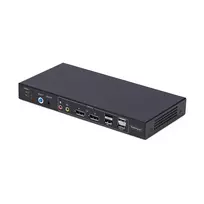StarTech.com 2 prievadų dviejų monitorių DisplayPort KVM jungiklis su dvigubo vaizdo matrica, 4K 60Hz, 4 USB šakotuvų prievadai, perjungimas klavišais, DP 1.2 matricos KVM, TAA atitikmuo