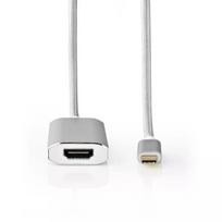 Nedis CCTB64680AL20 vaizdo kabelio adapteris 2 m HDMI A tipo USB C sidabrinis
