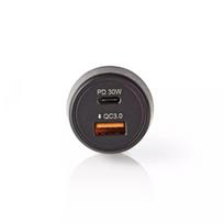 Automobilinis kroviklis Nedis CCPD30W100BK, 30 W, USB-C PD + USB-A QC, juodas