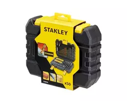 Rankinių įrankių rinkinys STANLEY STA88546 – 50 dalių grąžtų ir dirbtuvių komplektas su dėklu, tinkamas medžiui