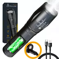 Rankinis žibintuvėlis Extralink EX.30707 juodas SMD LED 10W USB